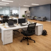 Piso vinílico colado EspaçoFloor Office Wood Nut Bruxelas 3 mm
