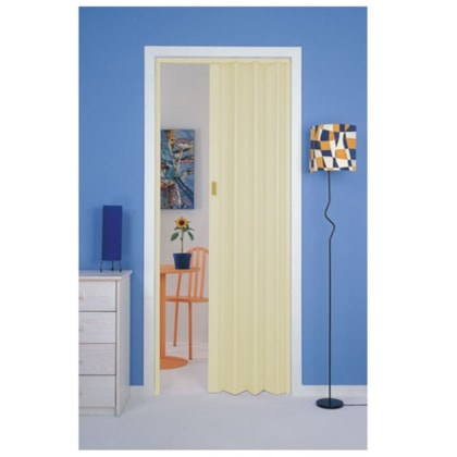 Porta sanfonada Plasbil areia 90 x 210 cm