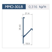 Puxador de alumínio perfil 3018 MMO Fosco 45 graus 18x3000mm Puxador de alumínio perfil 3018 MMO Fosco 45 graus 18x3000mm