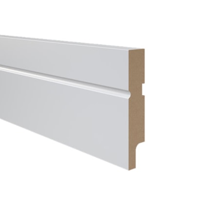 Rodapé de MDF frisado Durafloor Essencial branco polar 100 x 18 x 2100 mm