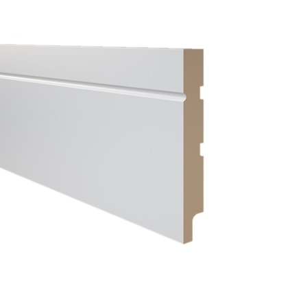Rodapé de MDF frisado Durafloor Essencial E-03 branco polar 150 x 18 x 2100 mm