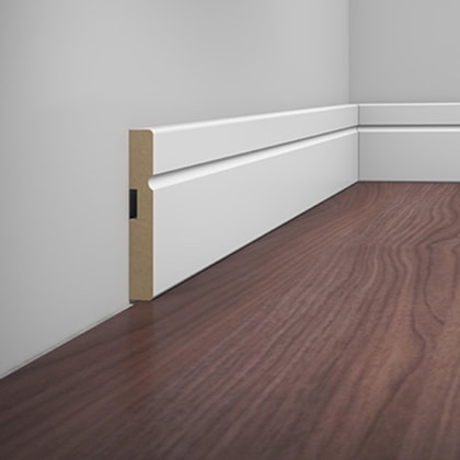 Rodapé de MDF frisado Eucafloor branco 100 x 15 x 2400 mm