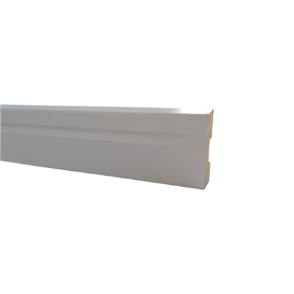 Rodapé de MDF frisado Eucafloor branco 50 x 15 x 2400 mm