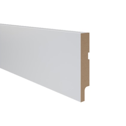Rodapé de MDF liso Durafloor Essencial E-05 branco polar 100 x 18 x 2100 mm