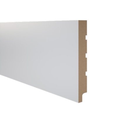Rodapé de MDF liso Durafloor Essencial E-05 branco polar 200 x 18 x 2100 mm