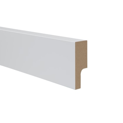 Rodapé de MDF liso Durafloor Essencial E-05 branco polar 50 x 18 x 2100 mm