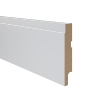 Rodapé de MDF liso Durafloor Essencial E-06 branco polar 100 x 18 x 2100 mm