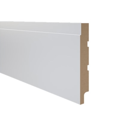 Rodapé de MDF liso Durafloor Essencial E-06 branco polar 150 x 18 x 2100 mm