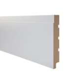 Rodapé de MDF liso Durafloor Essencial E-06 branco polar 200 x 18 x 2100 mm