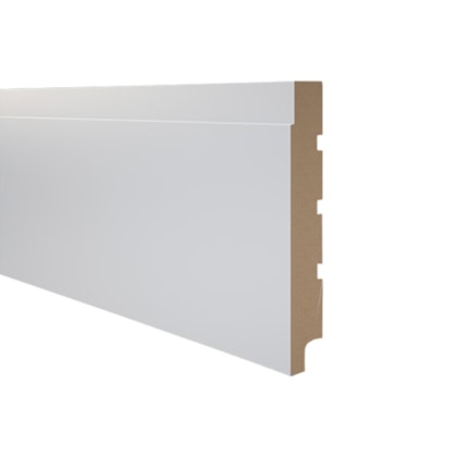 Rodapé de MDF liso Durafloor Essencial E-06 branco polar 200 x 18 x 2100 mm