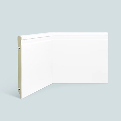 Rodapé de poliestireno EspaçoFloor frisado branco 20cm x 15mm x 2,20m