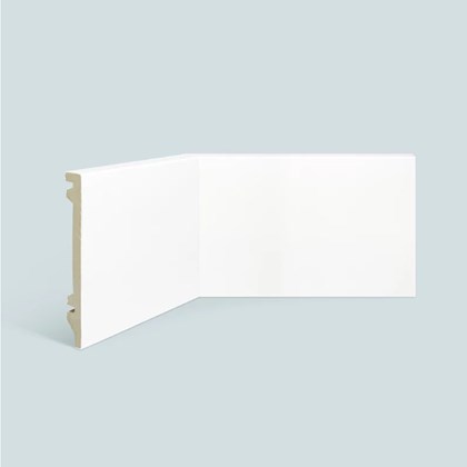 Rodapé de poliestireno EspaçoFloor liso branco 15cm x 15mm x 2,20m