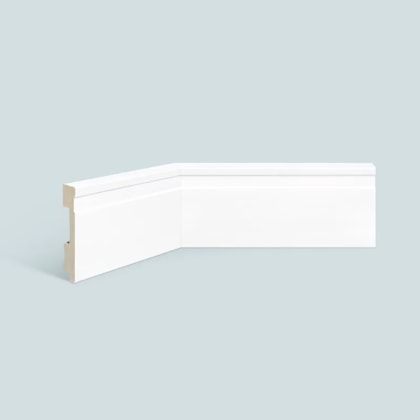 Rodapé de poliestireno frisado EspaçoFloor branco 10 cm barra 2,2 m