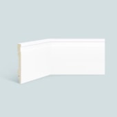 Rodapé de poliestireno frisado EspaçoFloor branco 15 cm barra 2,2 m