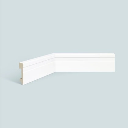 Rodapé de poliestireno frisado EspaçoFloor branco 7 cm barra 2,2 m