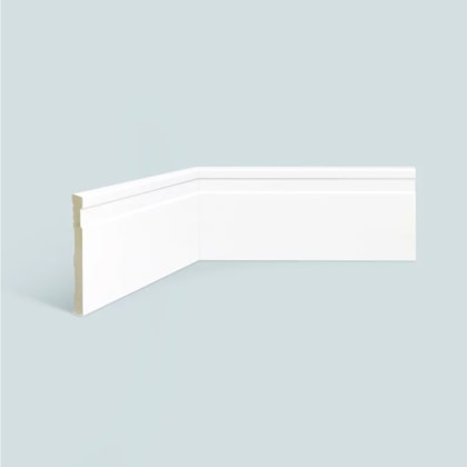 Rodapé de poliestireno frisado EspaçoFloor Slim branco 10 cm barra 2,2 m