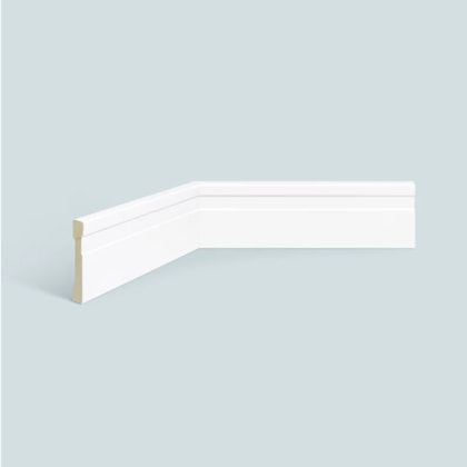 Rodapé de poliestireno frisado EspaçoFloor Slim branco 7 cm barra 2,2 m