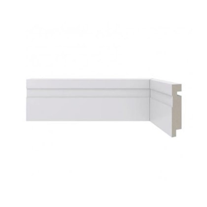 Rodapé de poliestireno frisado Santa Luzia Moderna 456 branco 7 cm barra 2,4 m