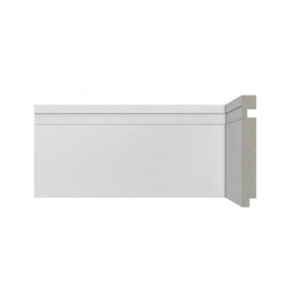 Rodapé de poliestireno frisado Santa Luzia Moderna 493 branco 12 cm barra 2,4 m