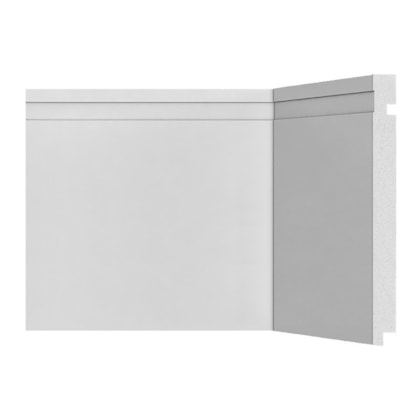 Rodapé de poliestireno frisado Santa Luzia Moderna 505 branco 20 cm barra 2,4 m