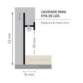 Rodapé invertido alumínio Santa Luzia Neo branco 3cm x 14mm x 3m