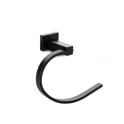 Suporte banheiro toalha de rosto EspaçoKB preto 20 cm