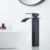 Torneira Banheiro bica alta EspaçoKB Ke-7124-B monocomando preto