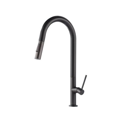 Torneira Cozinha bica alta EspaçoKB Ke-6882-Gb monocomando cinza escovado
