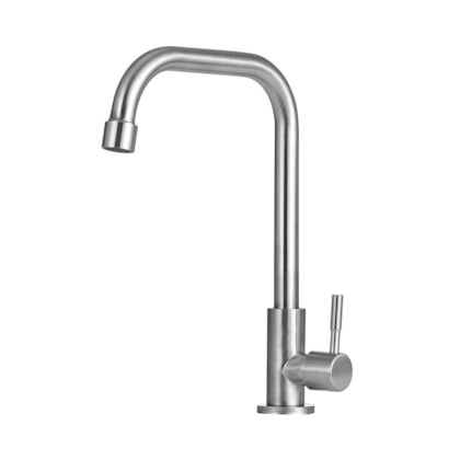 Torneira gourmet bica alta EspaçoKB KE-007 níquel escovado
