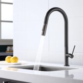 Torneira gourmet bica alta monocomando EspaçoKB KE-6882-GB cinza escovado