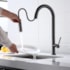Torneira gourmet bica alta monocomando EspaçoKB KE-6882-GB cinza escovado