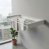 Varal de parede retrátil EspaçoFix branco 100 cm